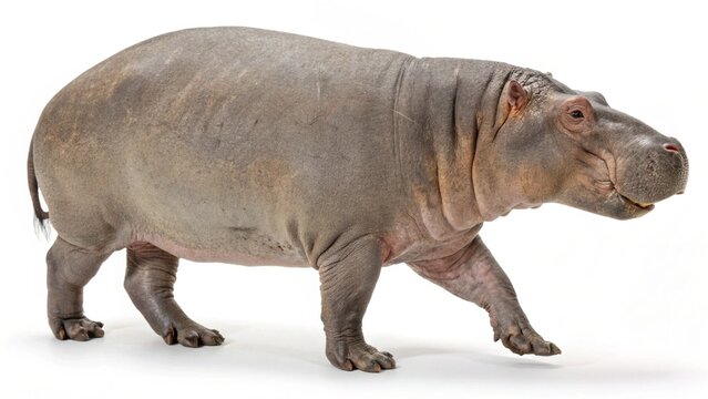 Isolated prehistoric marine mammal Paleoparadoxia on a solid white studio background