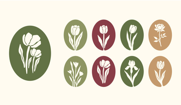 vector illustration of a floral botanical logo