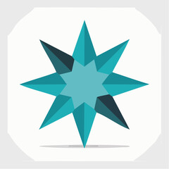 Obraz premium Abstract geometric starburst or compass rose illustration
