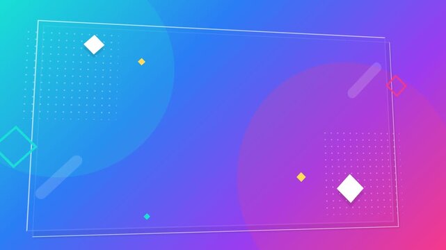 Geometric forms float above a colorful gradient plane in this scene, resulting in a dynamic yet tranquil composition with soft hues, making it perfect for design projects or presentation themes