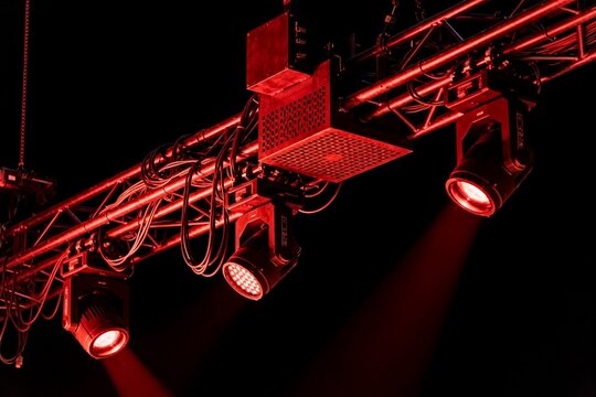 Stage lighting equipment in red
