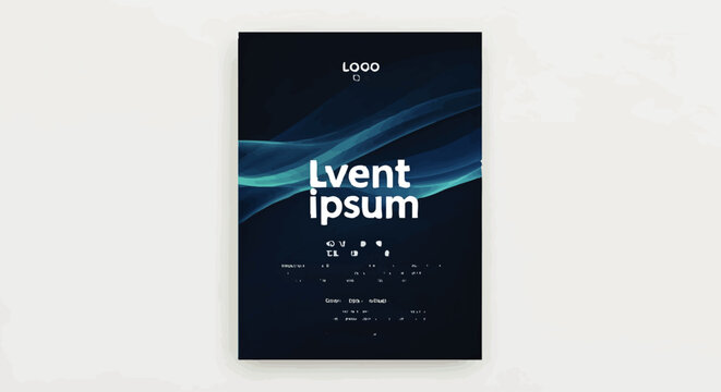 Dynamic digital event brochure template featuring flowing abstract lines and futuristic graphic design elements for modern technology presentations