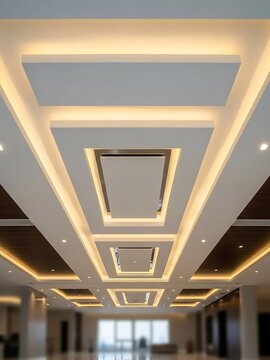 Modern Sophisticated False Ceiling Design with Integrated Warm LED Cove Lighting