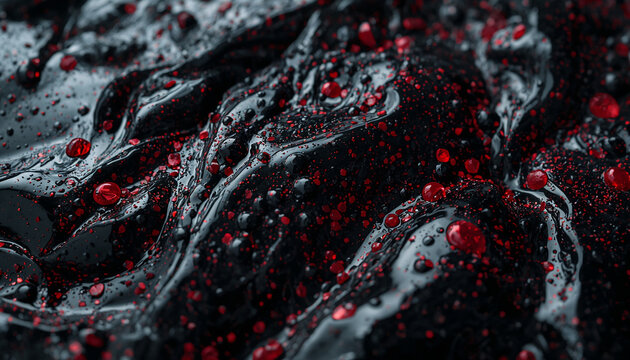 Gelatinous black slime red sprinkles