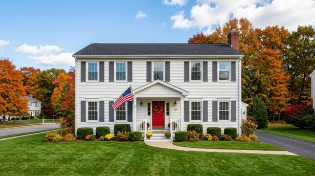 Independence day home exterior american flag display for patriotic holiday decor