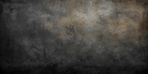 Fototapeta premium Dark grunge metal background with vintage textured wall, rough aged surface and dark abstract grunge design backdrop
