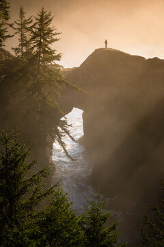 Natural Bridge and Sea Caves in Brookings, Oregon, USA