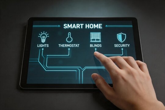 Smart home control on tablet interface
