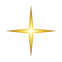 Obraz premium Shining gold star symbol on transparent background