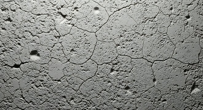 Cracked Concrete Surface Texture with Polygonal Patterns and Pockmarks.