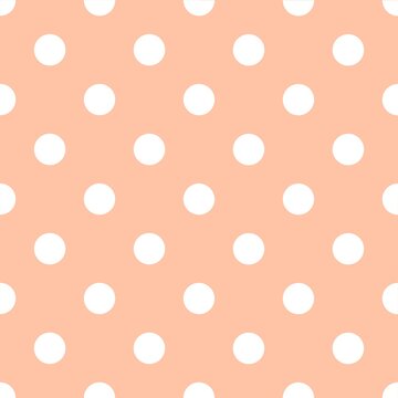 Peach Polka Dot Seamless Aesthetic Pattern