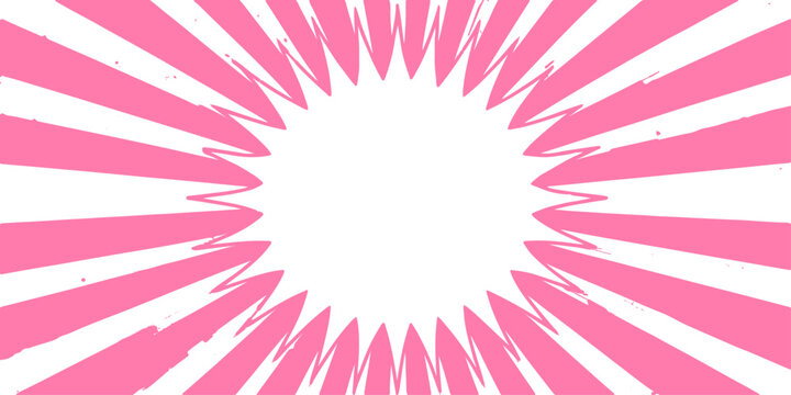 An abstract background vector with purple and pink sunburst rays creates a bright circular light pattern for a summer sky wallpaper decoration