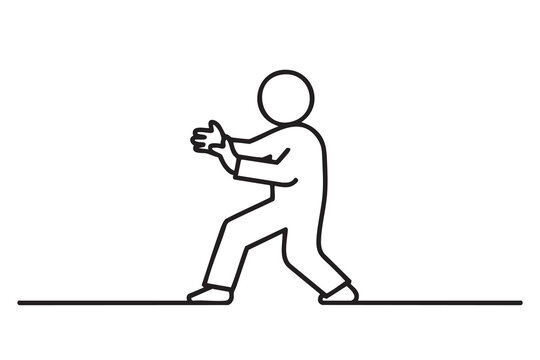 Simple black line runner illustration for sport, jogging, marathon and exercise app design