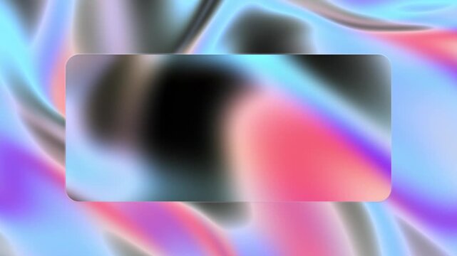 Abstract animated metallic liquid background with glass effect