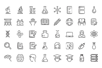Fototapeta premium Laboratory Science Symbols for Biology, Chemistry, and Medical Education