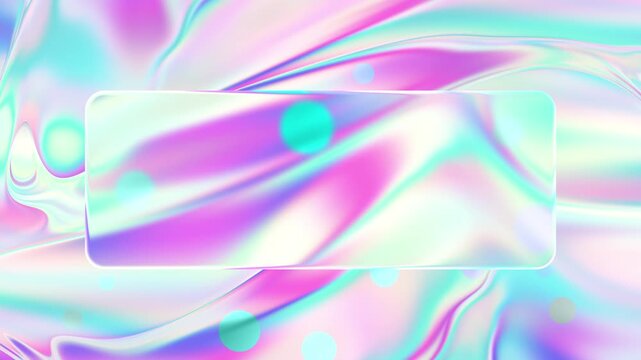 Abstract animated metallic liquid background with glass effect
