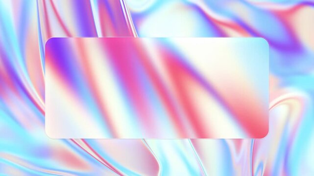 Abstract animated metallic liquid background with glass effect