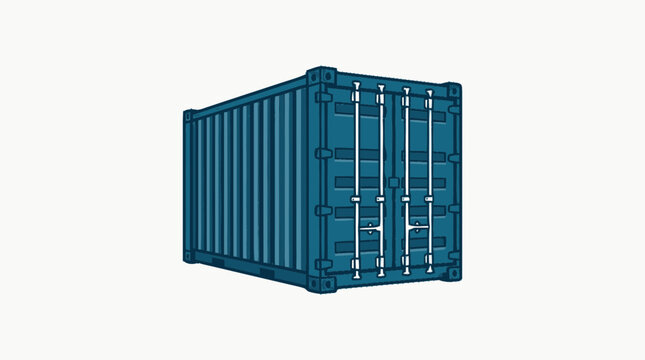Blue steel shipping cargo container.