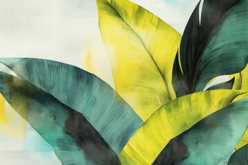 Fototapeta premium Banana leaves backgrounds textured nature.