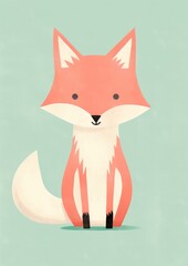 Naklejka premium Baby fox animal mammal cute.