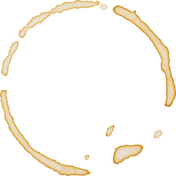 Coffee stains isolated on white background