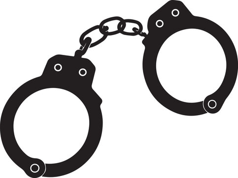 Handcuffs Vector Silhouette Illustration

