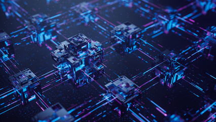 Fototapeta na wymiar Big data technology data science analysis artificial intelligence generative ai deep learning machine learning algorithm neural flow network analytics innovation abstract futuristic. 3d rendering.