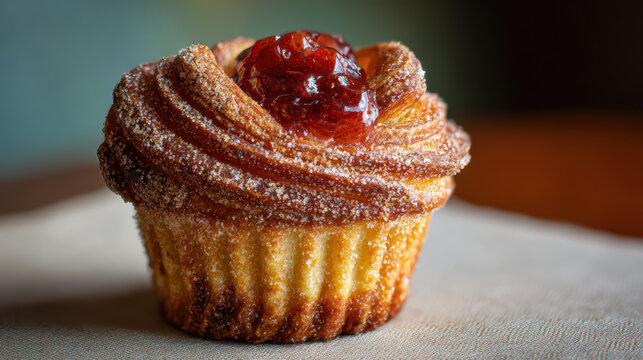 delicious cruffin croissant muffin with sugared exterior