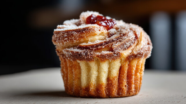 delicious cruffin croissant muffin with sugared exterior