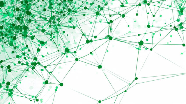 Green Network Connections Abstract Digital Pattern for Technology and Communication