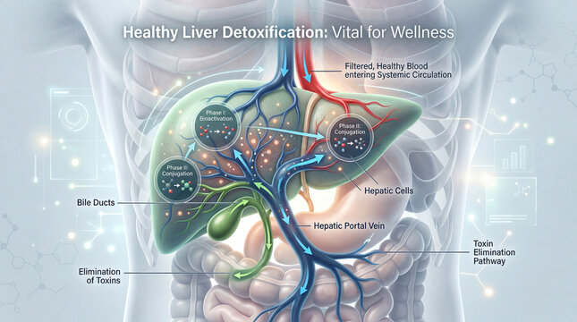 Inner sanctuary of detoxification where the liver orchestrates toxin elimination for vibrant human health