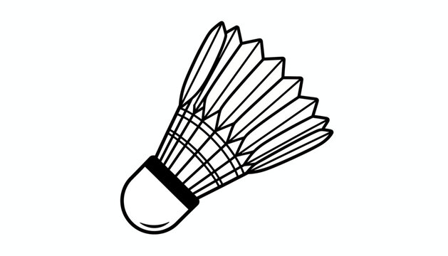 Badminton Shuttlecock, Sports Equipment, Vector Illustration, Black and White, Athletic Icon