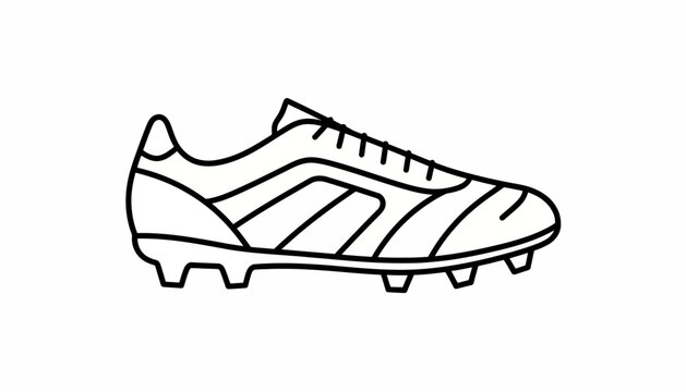 Black and white football cleat, athletic shoe icon, sports equipment, vector illustration, cleats, soccer shoe