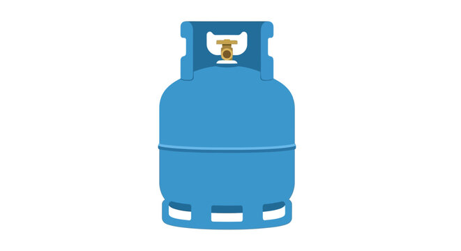 Blue gas cylinder, propane tank icon, vector gas bottle, fuel container