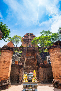 Po Nagar Cham Towers in Nha Trang, Vietnam, showcasing historical and cultural legacy of Vietnam and Champa Kingdom.