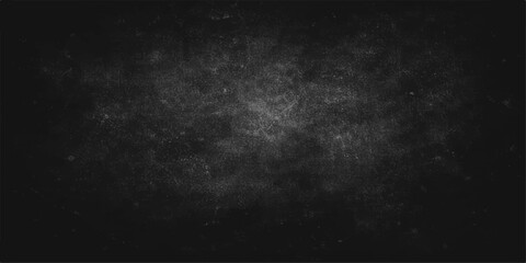 An empty, dark grunge blackboard texture with an aged, dirty black and white concrete wall pattern for a vintage blank backdrop design © MDMURAD