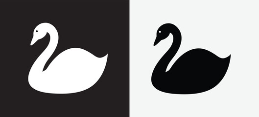 Black and white swans facing opposite directions Vector © MA Creative 1