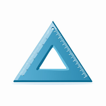Blue Triangle Ruler with Measurement Markings