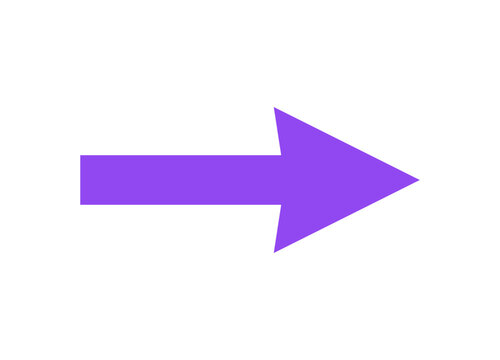 Short purple arrow isolated on transparent background &ndash; Straight vector arrow