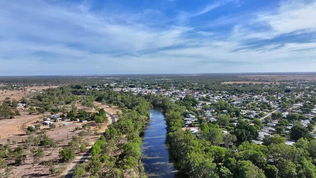 Spectacular aerial footage of Goondiwindi Queensland Australia