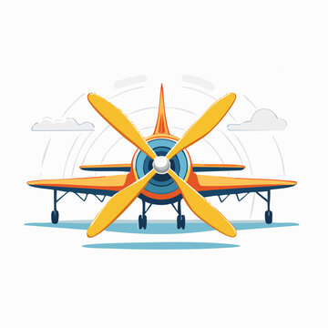 Retro Propeller Airplane Illustration