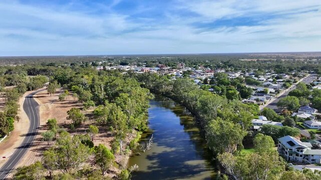 Spectacular aerial footage of Goondiwindi Queensland Australia