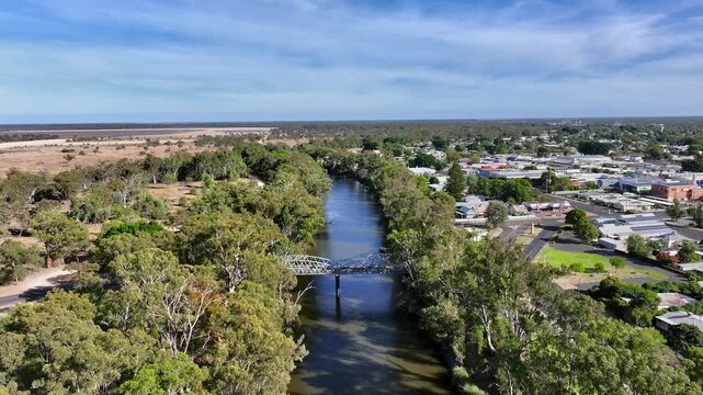Spectacular aerial footage of Goondiwindi Queensland Australia