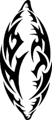 Fototapeta premium Tribal Style Rugby Ball Shape Graphic Design