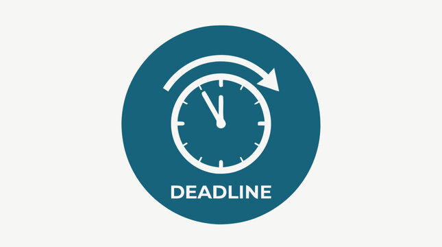 Deadline Concept with Clock Icon.