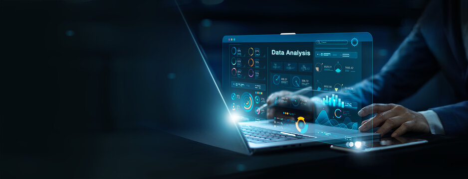 Investment and finance growth. Businessman analyzing economic financial, Income, Profit and business growth data for success, Data science, Business development and long-term investment strategy.