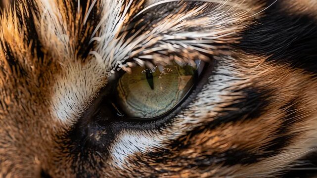 Extreme Macro Close-up of a Wild Tiger Eye - Generative AI