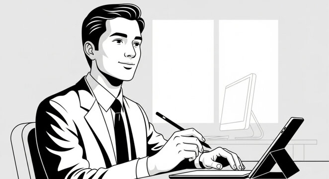 businessman with laptop