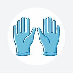 Fototapeta premium Pair of Blue Medical Gloves Icon