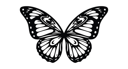 Butterfly shape in black silhouette high quality professional © bridal creation
